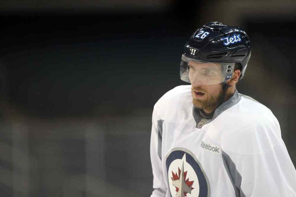 JOE BRYKSA / WINNIPEG FREE PRESS
Winnipeg Jets Blake Wheeler at practice earlier this month.