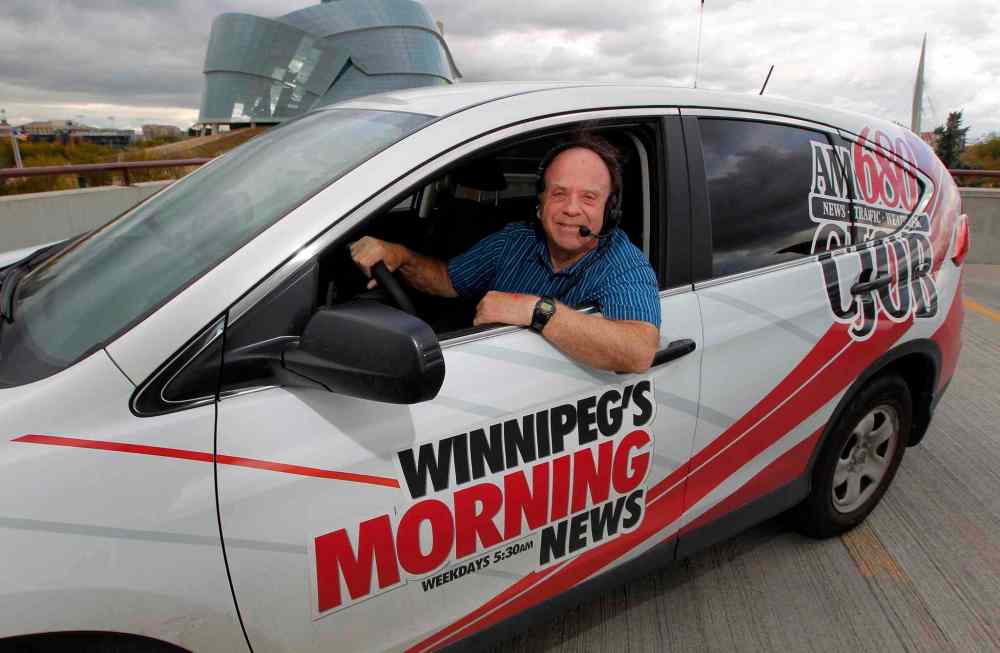 BORIS MINKEVICH / WINNIPEG FREE PRESS
Brian Barkley is retiring from CJOB at the end of the month. He was the station's traffic reporter for 25 years.