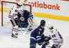 THE CANADIAN PRESS/John Woods
Chicago Blackhawks' Patrick Kane (88) scores on Winnipeg Jets goaltender Michael Hutchinson (34) as Blackhawks' Andrew Shaw (65) and Jets' Mark Stuart (5) look on during first period NHL action in Winnipeg.