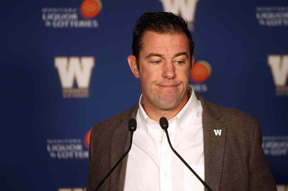 BORIS MINKEVICH / WINNIPEG FREE PRESS
General Manager Kyle Walters answers questions from the media Friday.