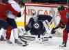 BORIS MINKEVICH / WINNIPEG FREE PRESS
Micheal Hutchinson gets ambushed by other players in practice today.