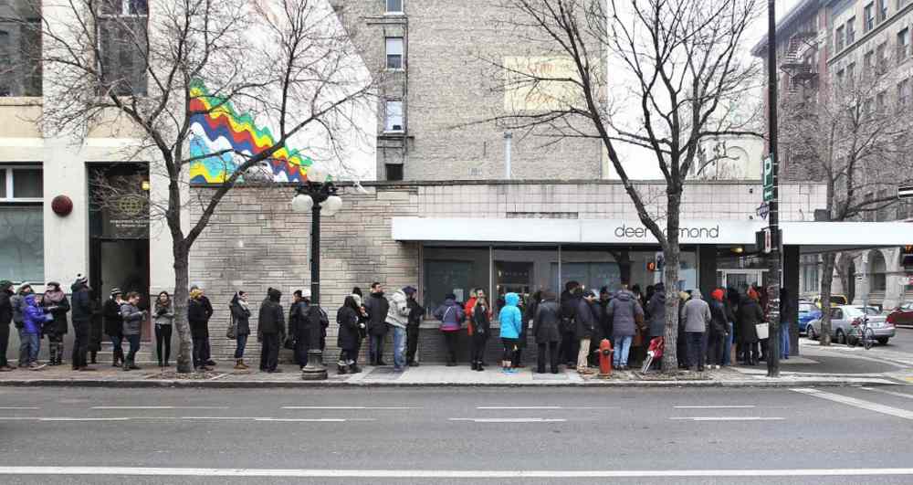 Determined foodies stood in line for hours to purchase tickets for RAW:almond, the restaurant that sets up on the river ice near The Forks. Tickets for the river restaurant's fourth season, which runs from Jan. 21 to Feb. 13, went on sale for $120 a head on a first-come, first-served basis at Deer + Almond, 85 Princess St.