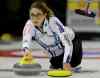 TREVOR HAGAN/WINNIPEG FREE PRESS
Shannon Birchard throws a shot during the 2-vs-2 playoff game during the 2016 Scotties Tournament of Hearts in Beausejour, Saturday.