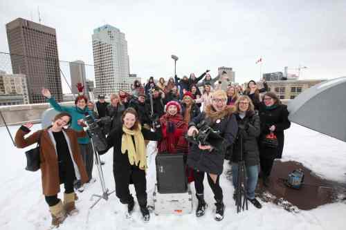 Ruth Bonneville / Winnipeg Free Press
Local female filmmakers and videomakers on the rooftop of ArtSpace.