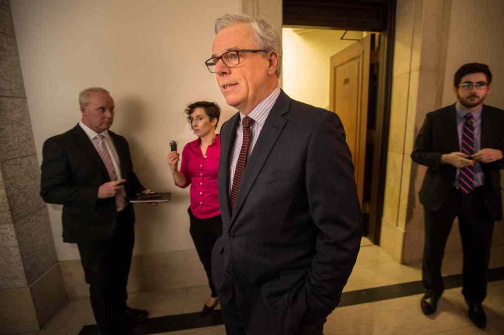 Mike Deal / Winnipeg Free Press
Premier Greg Selinger speaks to the media after question period on the first day of the fifth session Wednesday afternoon.