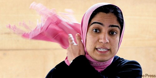 AP PHOTO
Malalai Joya gestures during a press conference after being kicked out of Afghanistan parliament.