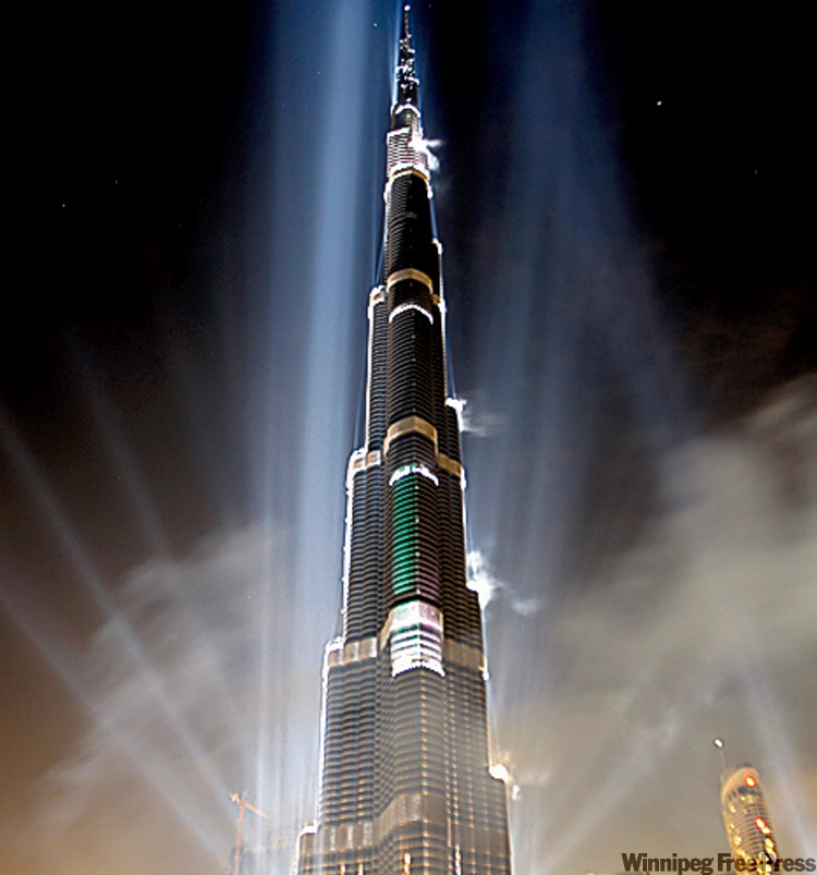 AP PHOTO
The Burj Khalifa, the world's tallest building at 828 metres, is illuminated during the official opening ceremony in Dubai, United Arab Emirates, on Jan. 4.