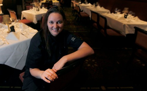 Hy&rsquo;s new executive chef, Jacqueline (Jackie) Hildebrand, in the dining room of the downtown steakhouse. (Phil Hossack / Winnipeg Free Press