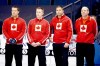 BORIS.MINKEVICH@FREEPRESS.MB.CA 
Canada's Olympic representatives (from left) Ben Hebert, Marc Kennedy, John Morris and Kevin Martin prior to taking the ice at the MTS Centre Wednesday.