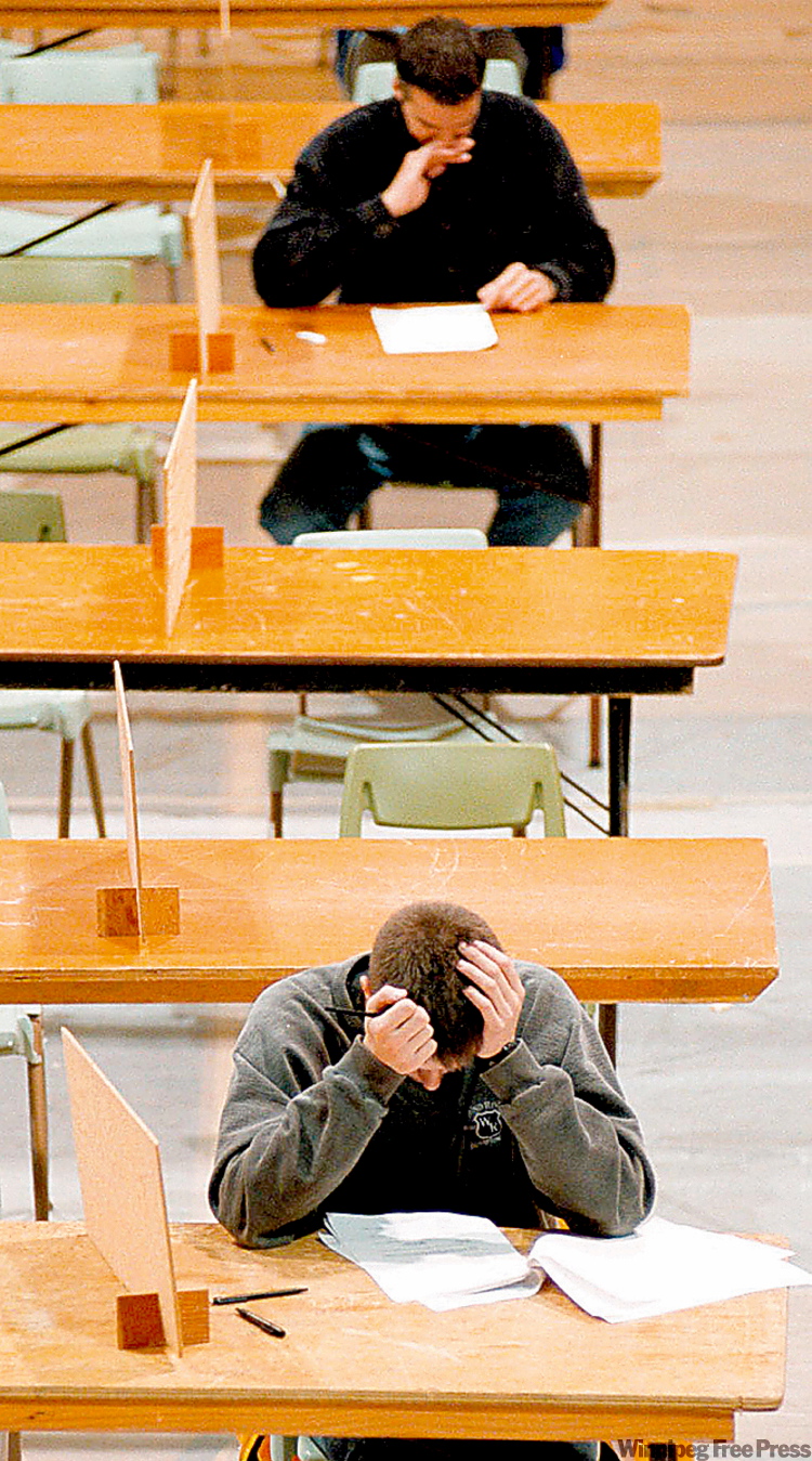 COLIN CORNEAU / THE BRANDON SUN ARCHIVES
Exam anxiety is a recognized disability, which may require using other methods to test what students have learned.