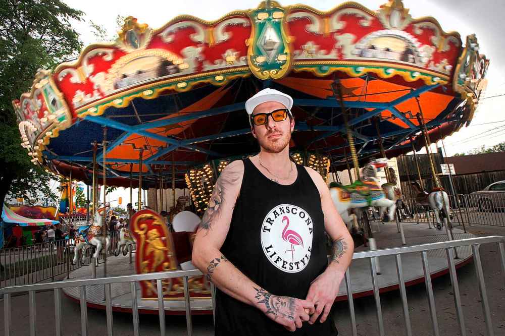 PHIL HOSSACK/Winnipeg Free Press
Jason Petric's 'Transcona Lifestyle' will no longer be creating or selling merchandise after this weekend. Late last year, the owner says, the Hi Neighbour Festival served legal documents stating Petric's logo infringed on their copyrighted logo, I (heart) Transcona. (Phil Hossack / Winnipeg Free Press)