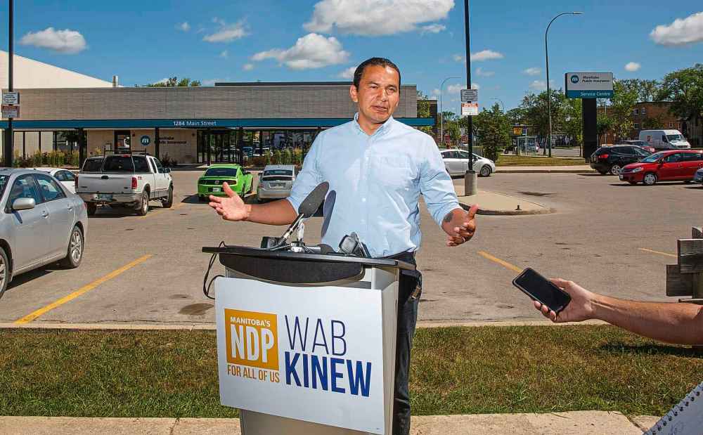 MIKE DEAL / WINNIPEG FREE PRESS FILES
Wab Kinew, Leader of the Manitoba NDP reveals that the party has discovered through FIPPA information requests that the Conservative government has put together a scenario where MPI