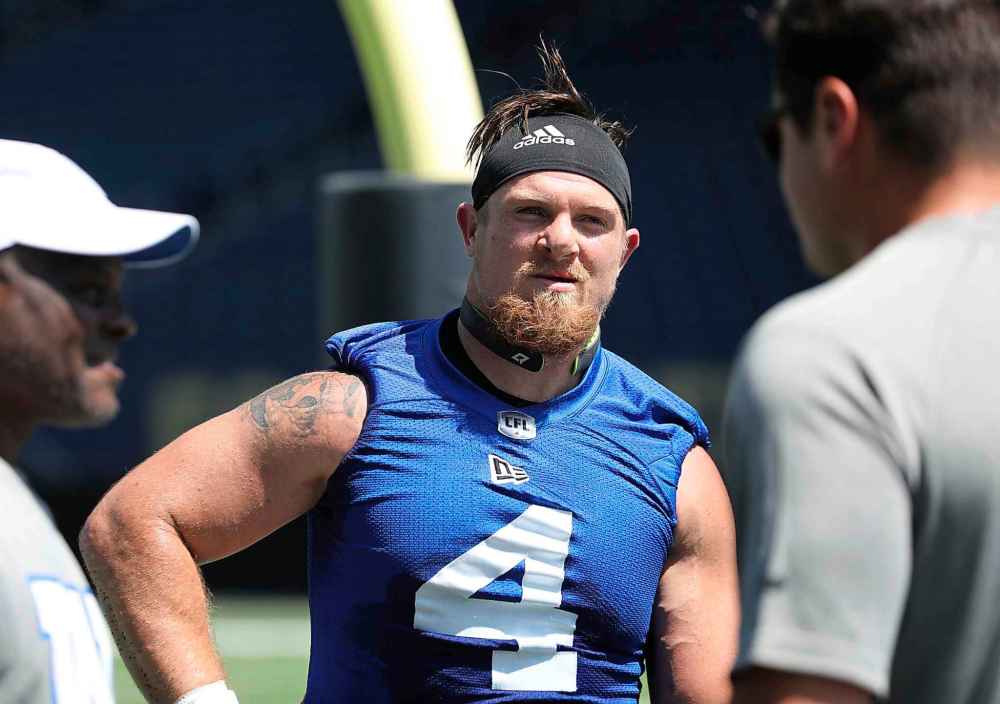 RUTH BONNEVILLE / WINNIPEG FREE PRESS FILES
Bombers linebacker Adam Bighill might not be putting up the numbers to repeat as the CFL’s most outstanding defensive player, but his presence is one of the reasons for the team’s success this season.