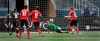 PHIL HOSSACK/Winnipeg Free Press
PHIL HOSSACK / WINNIPEG FREE PRESS
ValourFC netminder Mathias Janssens watches his own rebound as CalvaryFC's Julian Büsher (8) closes in for the kill at Investors Group Field Monday afternoon.