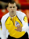 shaun best / reuters
Manitoba skip Jeff Stoughton directs his team during their game against B.C. at the Brier curling championships in Halifax.