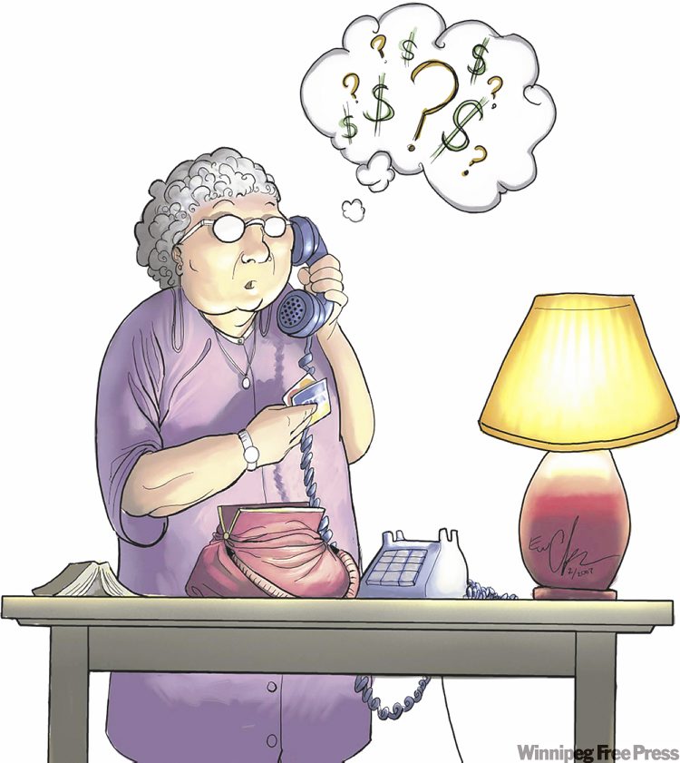 MCT
300 dpi Eric Chapman color illustration of granny with credit cards, listening to confusing money talk over phone. Bradenton Herald 2007
1 2 elder scams illustration scam scammer senior citizen phone telephone telemarketing identity theft aging elderly steal stealing credit card krtcrime crime, krtnational national, confusion alzheimers care caregiver insurance krtbusiness business, krtnamer north america, krtpersonalfinance personal finance, krtusbusiness, retire, retirement, u.s. us united states, krt, mctillustration, abuela credito chanchullo escamoso crimen myor edad anciano seguridad robar dinero telefono negocios illustration ilustracion grabado mct mct2007, 2007, krt2007, br contributor coddington chapman