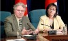 PATRICK DOYLE / THE CANADIAN PRESS ARCHIVES 
Chief Public Health Officer Dr. David Butler-Jones (left) and Health Minister Leona Aglukkaq have denied politics is the reason a pilot HIV vaccine facility isn’t being established in Winnipeg.