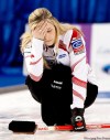 nathan denette / the canadian press
Canada skip Jennifer Jones reacts after a shot while playing against Scotland during playoff action at the 2010 World Women's Curling Championships in Swift Current, Sask., on Saturday.