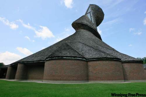 Janek Lowe / Winnipeg Free Press
Precious Blood Roman Catholic Church: The free tours of the distinctive structure, designed by Winnipeg architect Etienne Gaboury and constructed at a cost of $397,000 in 1968, grew out of increased requests from local and  international visitors.