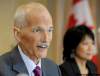 AARON LYNETT / NATIONAL POST
NDP Leader Jack Layton, with his wife, Toronto NDP MP Olivia Chow, announces he has been diagnosed with a second form of cancer and he is temporarily stepping down.
