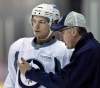 WAYNE GLOWACKI / WINNIPEG FREE PRESS ARCHIVE
Forward Alexander Burmistrov gets some instruction from head coach Claude Noel. Burmistrov’s problem is inconsistency.