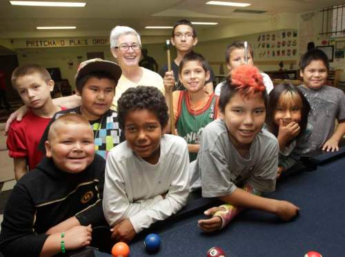 Dividing Lines.   Dilly Knol, Executive Director with some inner city kids at the Andrews Street Family Centre.   Lindor Reynolds story  (WAYNE GLOWACKI/WINNIPEG FREE PRESS) Winnipeg Free Press  Aug. 9  2012