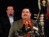 Wayne Glowacki / Winnipeg Free Press
Peguis First Nation Chief Glenn Hudson (right), with Manitoba Grand Chief Derek Nepinak, foresees a mix of development at the Kapyong site.