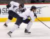 Wayne Glowacki / Winnipeg Free Press
Winnipeg Jets wingers Chris Thorburn (right) and Anthony Peluso churn through a skating drill at Wednesday's practice.