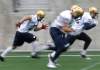 Wayne Glowacki / Winnipeg Free Press
Members of the Winnipeg Blue Bomber offensive line sprint during team practice in the Investors Group Field earlier this week.