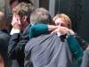 Wayne Glowacki/ Winnipeg Free Press
Mourners leave the MacKenzie Funeral Home in Stonewall Thursday after a memorial service on Thursday for Lisa Gibson, her two-year-old daughter, Anna, and three-month-old son, Nicholas.