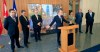 Wayne Glowacki / Winnipeg Free Press
In centre, Mayor Sam Katz with Executive Policy Committee members (from left): Jeff Browaty, Brian Mayes, Grant Nordman, Mike Pagtakhan, Justin Swandel and Russ Wyatt. Katz announced Nordman and Swandel will join the committee, replacing Dan Vandal and Scott Fielding.
