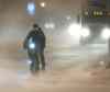 Wayne Glowacki / Winnipeg Free Press
An all-weather cyclist waits for traffic lights to change while the snow swirls around at the corner of Portage Avenue and Fort Street Friday morning.