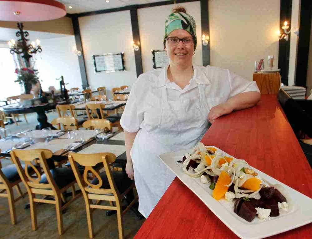 Wayne Glowacki / Winnipeg Free Press
Co-owner Heather Neskar with the agro dolce beet salad.