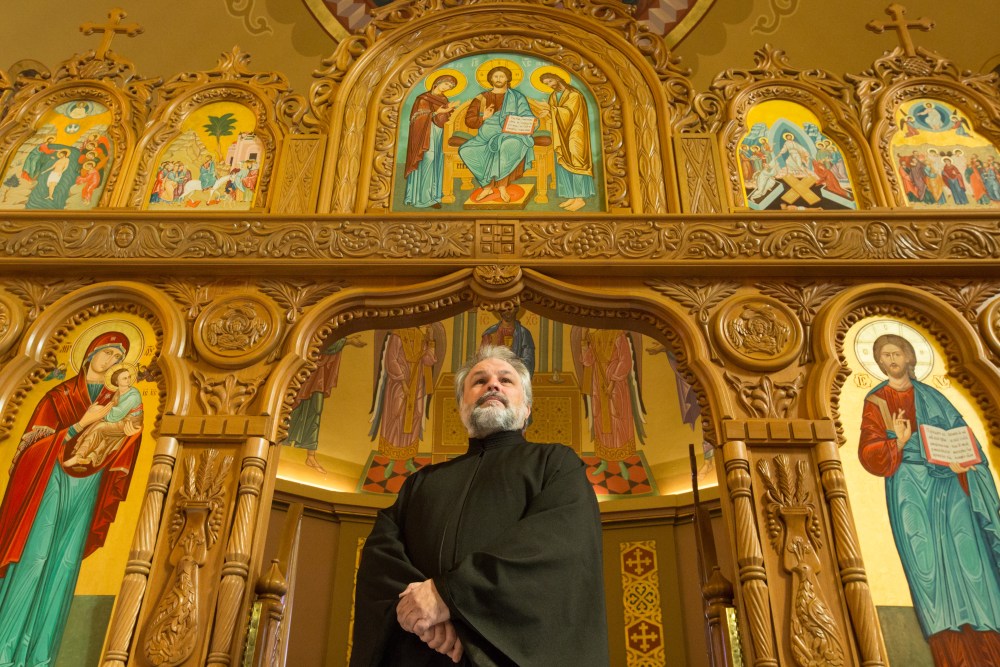 Crystal Schick / Winnipeg Free Press
Father Michael Kwiatkowski poses for a photo in the Holy Eucharist Ukrainian Catholic Church in Winnipeg.
