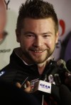 Wayne Glowacki / Winnipeg Free Press
Skip Mike McEwen speaks to media after the five seeds in the 2015 Safeway Championship Feb.4-8 at the Keystone Centre in Brandon were revealed at a news conference Wednesday.