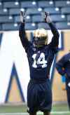 Winnipeg Blue Bomber Lin-J Shell, #14 DB at the team's practice at Investors Group Filed Thursday. (Wayne Glowacki / Winnipeg Free Press files)