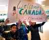 Wayne Glowacki / Winnipeg Free Press files
From left, Mohammed Abdullah with his sisters Sham and Riham wait anxiously for their extended family to arrive that are part of the 24 Syrians to arrive at James A. Richardson International Airport Monday.