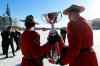 Wayne Glowacki / Winnipeg Free Press
After the fan parade Sunday to The Forks, the Grey Cup is carried to the STARS air ambulance and delivered to Investors Group Field for the Grey Cup game.