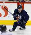 Wayne Glowacki / Winnipeg Free Press
Winnipeg Jets centre Bryan Little at tbe team's practice Wednesday in the MTS Centre.