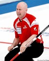 Antonio Calanni / the associated press
Kevin Koe calls out instructions for one of his shots against Norway on Friday.