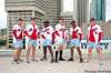 DOUG LITTLE / WINNIPEG GOLDEYES
Red, white and boxer-shorts blue: Goldeyes (from left) Aharon Eggleston, Ace Walker, Vince Harrison, Philip Roy, Price Kendall and Wes Long drop their pants for CancerCare.