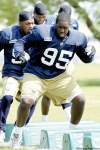 Tulsa standout Moton Hopkins (95) has had to make some adjustments to the Canadian game but can’t wait to play.