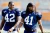 KEN GIGLIOTTI / WINNIPEG FREE PRESS
Clint Kent (42) is strong but lacks the experience in the position Bernard Hicks (41) gained in a similar role in college.