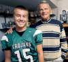 WAYNE.GLOWACKI@FREEPRESS.MB.CA
Ryan Hosegood, starting QB for the Vincent Massey Trojans with his grandfather, CFL Hall of Famer Ken Ploen, a Blue Bomber legend.