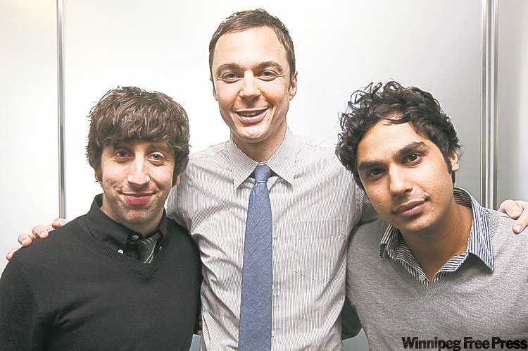 DARREN CALABRESE / THE CANADIAN PRESS
The Big Bang Theory cast members, from left, Simon Helberg, Jim Parsons and Kunal Nayyar. The actors were in Toronto to accept an honorary membership from the Royal Canadian Institute for the Advancement of Science.