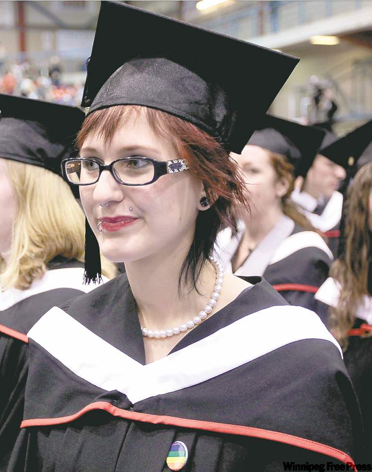 Erin Larson used her valedictory speech to give Public Safety Minister Vic Toews, who was in attendance, a piece of her mind.