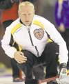 JOE BRYKSA / WINNIPEG FREE PRESS
Team Manitoba skip Terry McNamee yells instructions at the 2011 Canadian Mixed Curling Championships earlier this week.