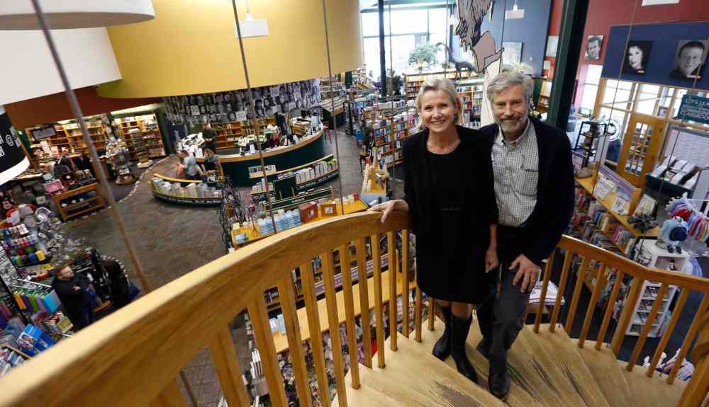 Wayne Glowacki / Winnipeg Free Press
The circular staircase is one of the signature features of McNally Robinson Booksellers. Holly and Paul McNally officially turned over the store to new owners at the end of October.