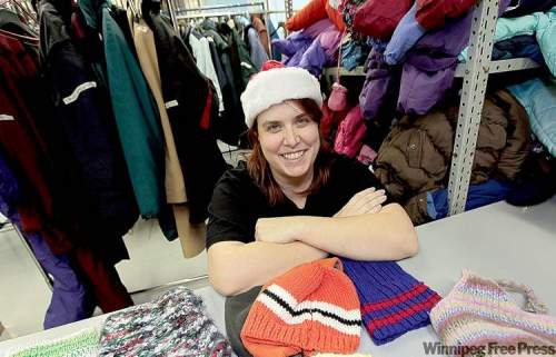 PHIL.HOSSACK@FREEPRESS.MB.CA.
Ginny Sudlow of Koats for Kids. Don't be fooled by the the program's name - mitts, toques, ski-pants and other warm-weather clothing are welcome, too.