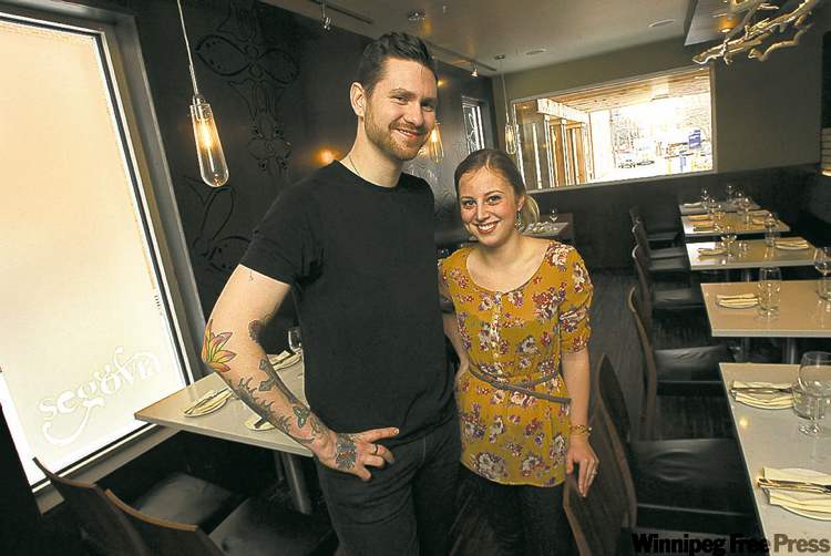 PHIL.HOSSACK@FREEPRESS.MB.CA
Carolina Konrad and chef Adam Donnelly in their Tapas restaurant Segovia.